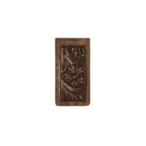 3D Brown Floral Embossed Magnetic Money Clip