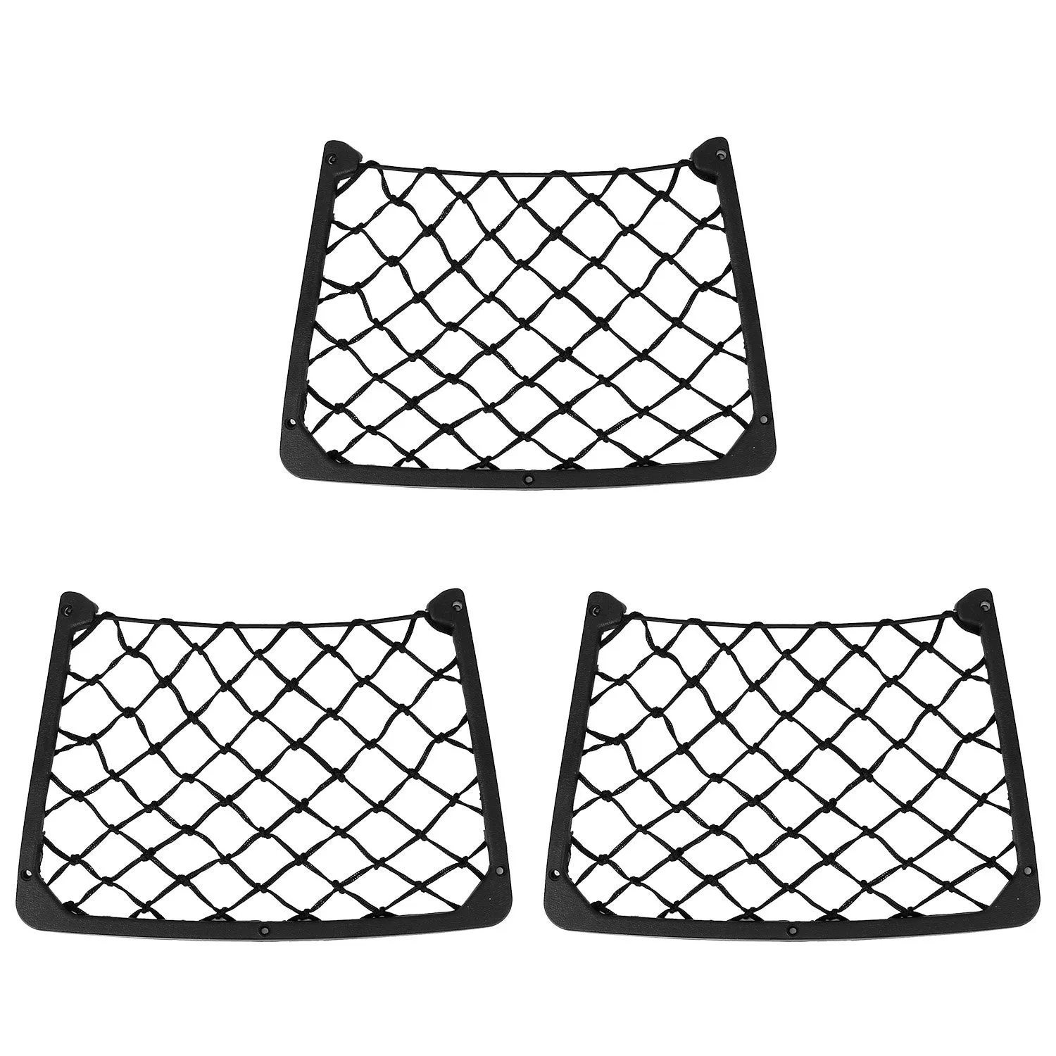 3Pcs Mesh Pockets Seat Side Back Wallet Phone Storage Net Bag Framed Stretch Car Bus Organizer Holder For Auto RV SUV Boat