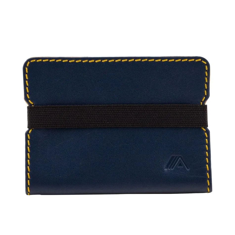 A-SLIM Minimalist Leather Wallet Reza - Blue/Yellow