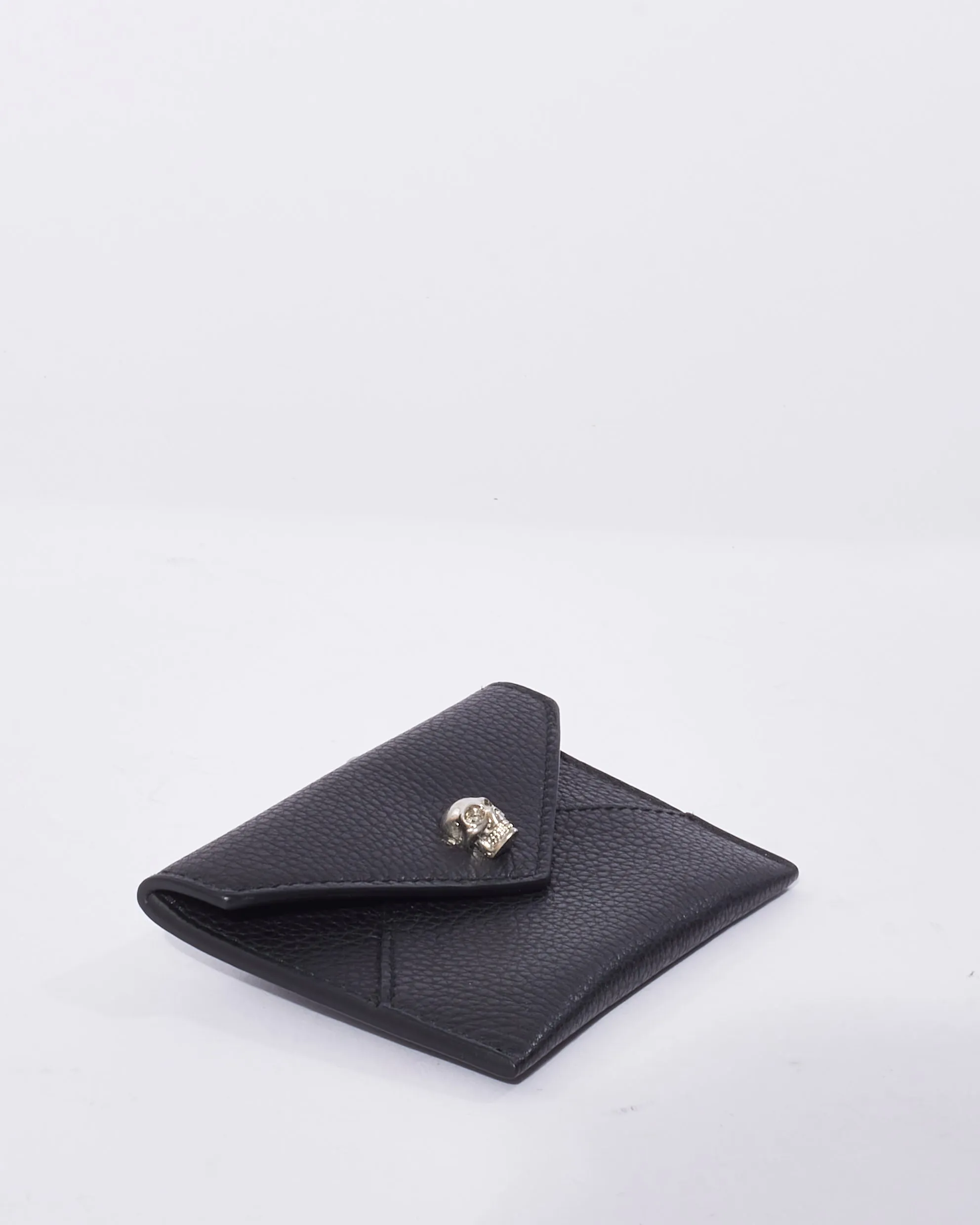 Alexander McQueen Black Leather Skull Card Holder