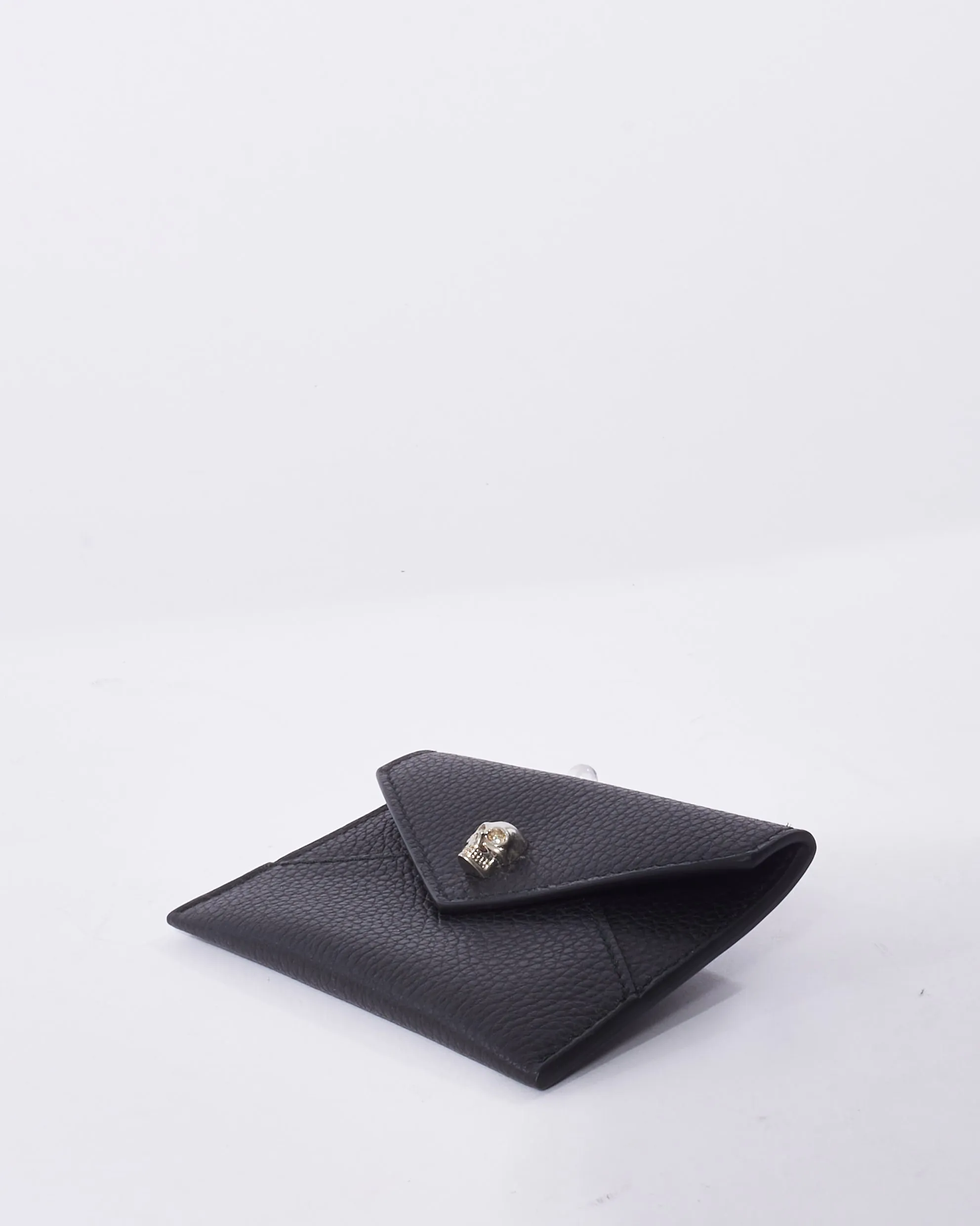 Alexander McQueen Black Leather Skull Card Holder