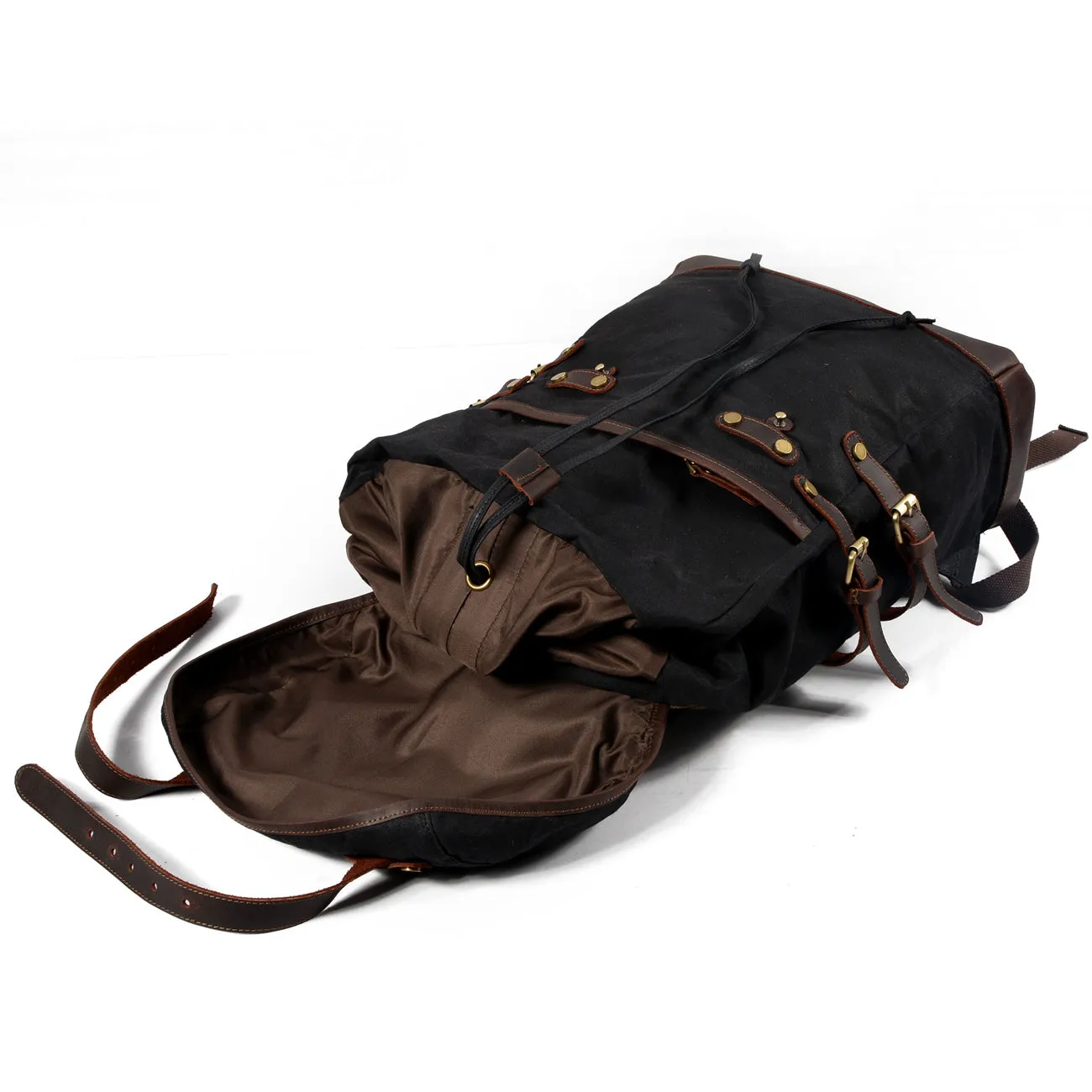 Arxus Waxed Canvas Backpack Waterproof 15.6 Inch Laptop Casual School College Bags Travel Rucksack