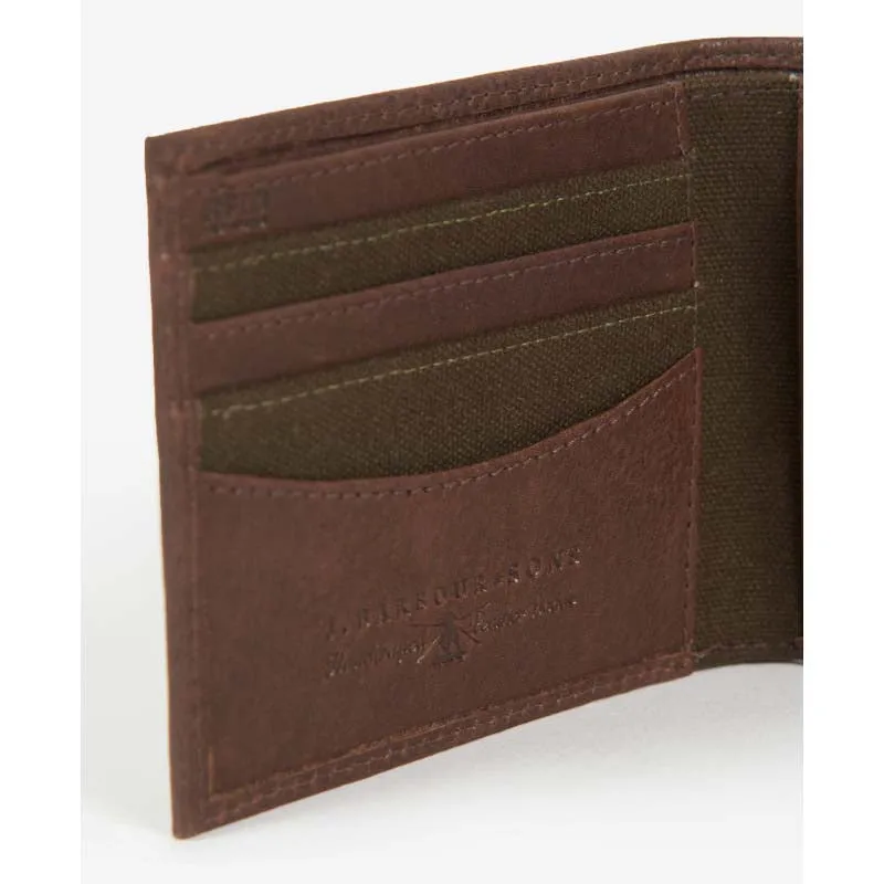 Barbour Padbury Mens Billfold Wallet - Dark Brown