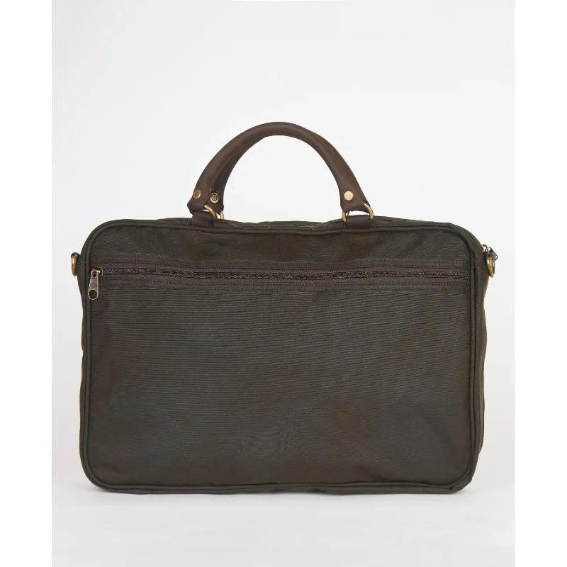 Barbour Wax Leather Briefcase - Olive