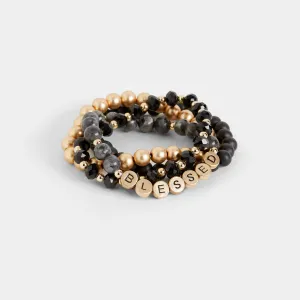 Beaded Blessed Bracelet - Black