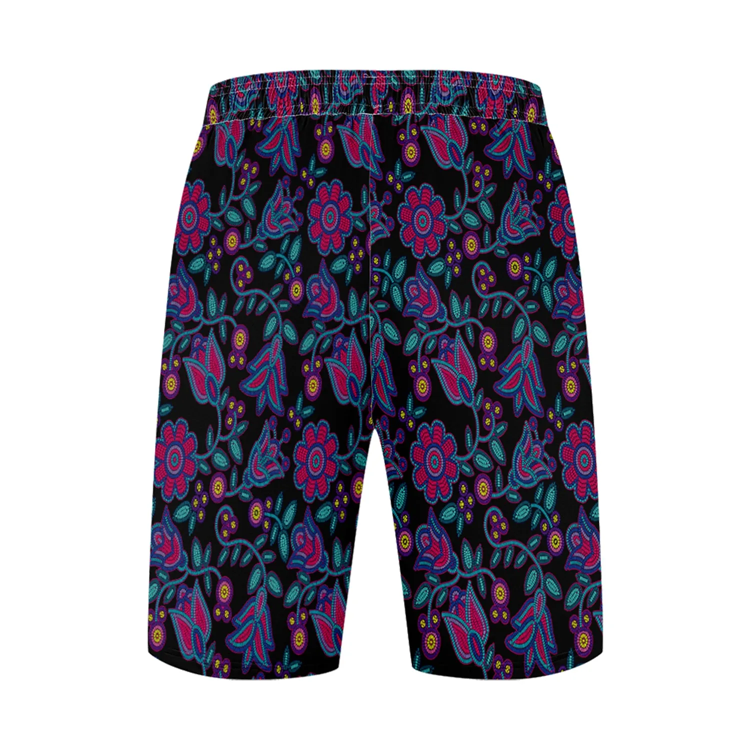 Beaded Nouveau Coal Athletic Shorts with Pockets