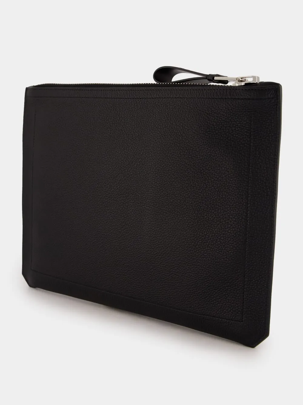 Black Buckley Handle Leather Portfolio