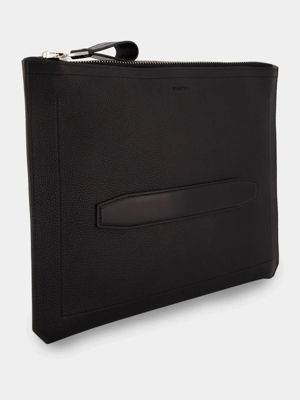 Black Buckley Handle Leather Portfolio