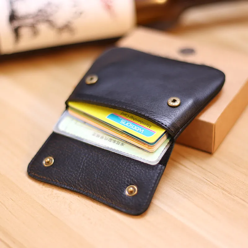 Black Cute Women Leather Card Wallet Mini Coin Wallets Slim Black Card Holder Wallets For Women