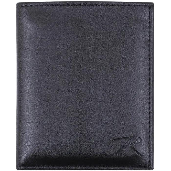 Black Leather ID and Badge Foldable Wallet for Law Enforcement