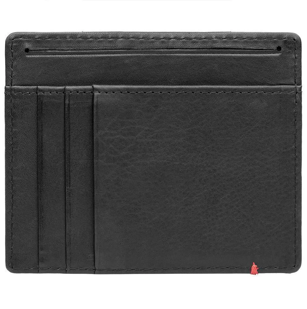 Black Leather Wallet- Fandango Metal Plate Design