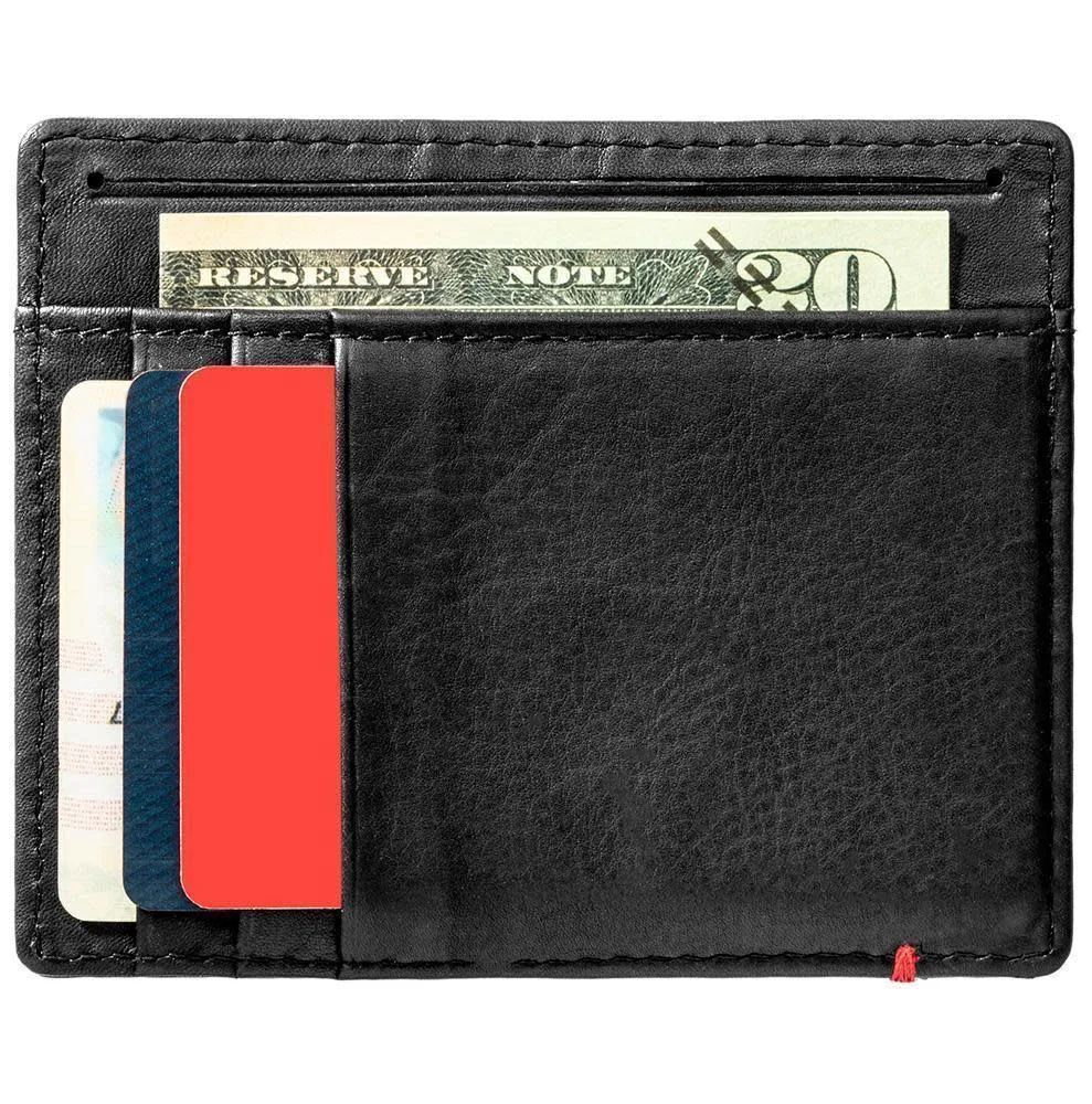 Black Leather Wallet- Fandango Metal Plate Design