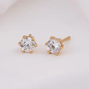 Brilliant Gold Stud Earrings