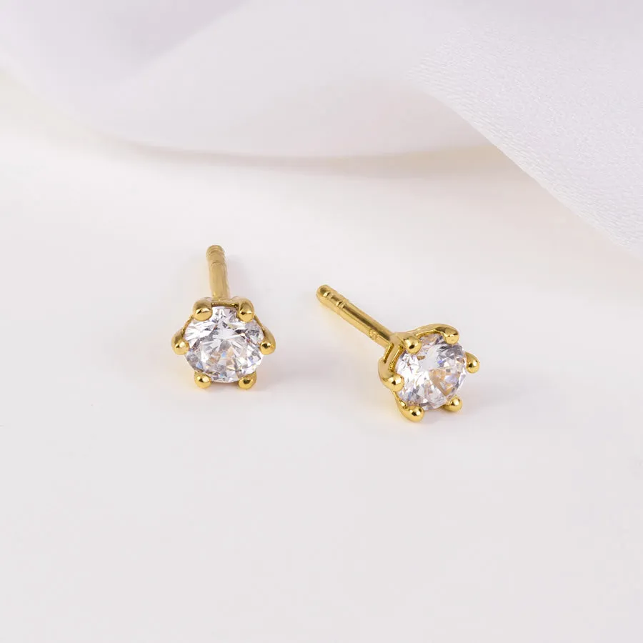 Brilliant Gold Stud Earrings