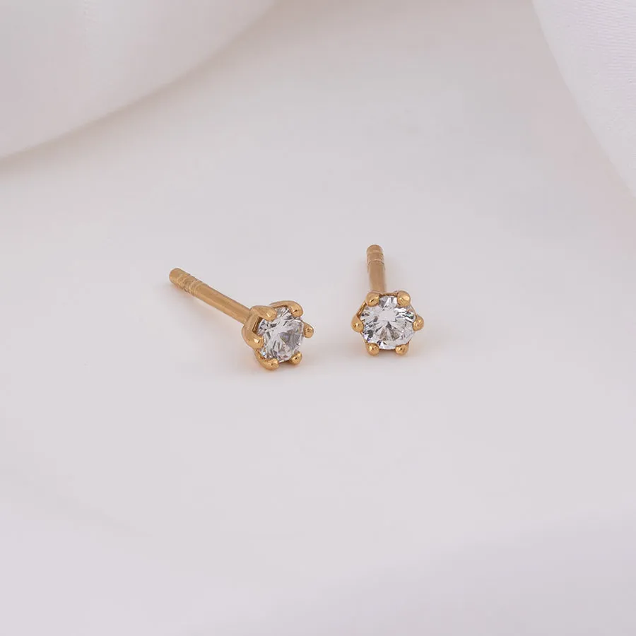 Brilliant Gold Stud Earrings