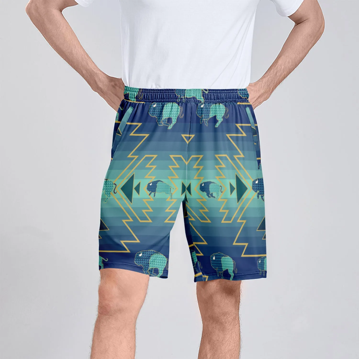 Buffalo Run Athletic Shorts with Pockets