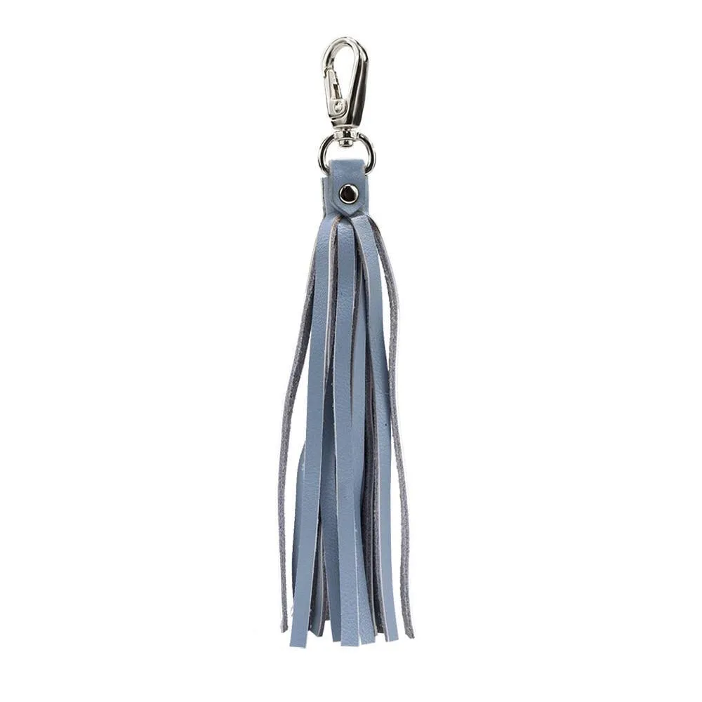 ClaudiaG Fringe Power Leather Bag Charm Keyring Serenity Silver