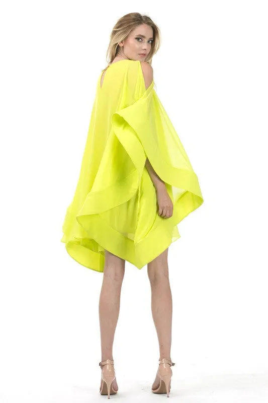 Diva Slit Sleeve Chiffon Dress