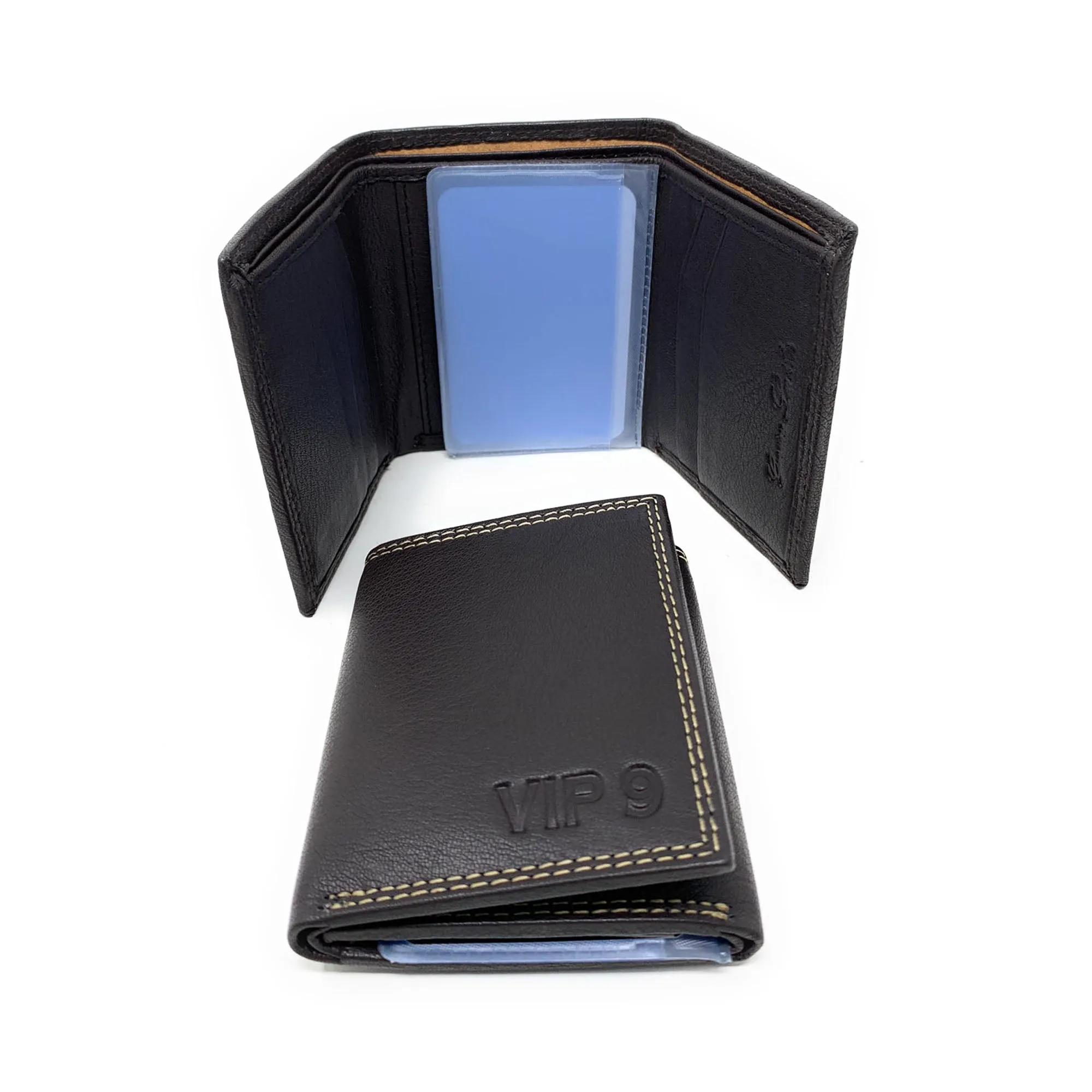 Empire Cove VIP Classic Genuine Leather Slim Trifold Wallets Cash Card ID Slots