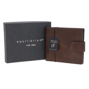 EQ For Men Embossed RFID Wallet With Tab Brown