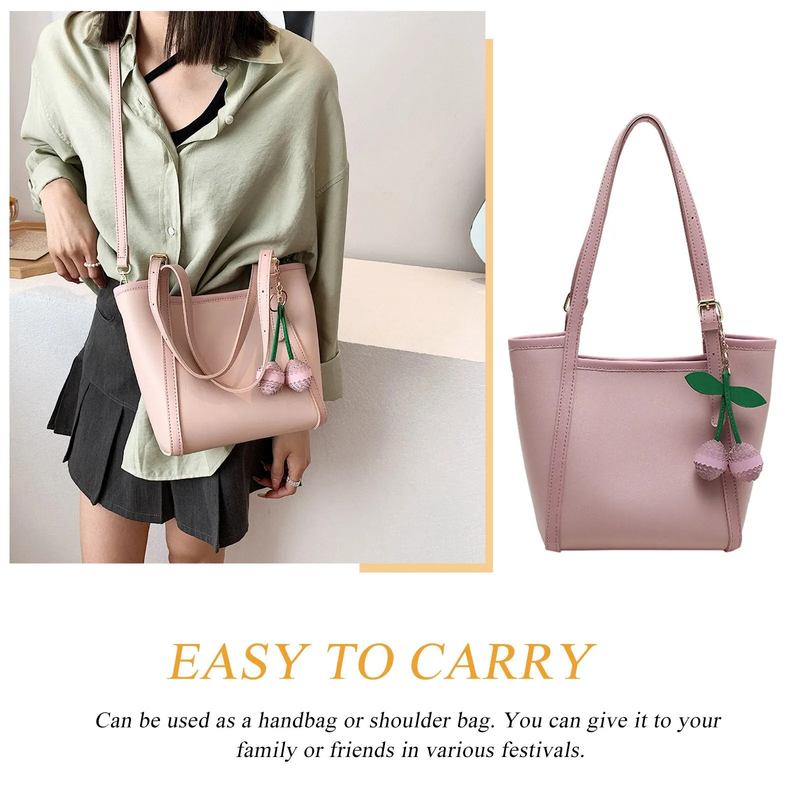 Fashion Exquisite Shopping Bag Casual Women Totes Shoulder Bags Female PU Leather Handbag with Adjustable Strap for Women 2022