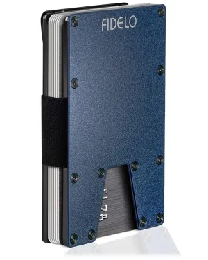 Fidelo Minimalist Wallet for Men Slim RFID Blocking 7075 Aluminum Grey