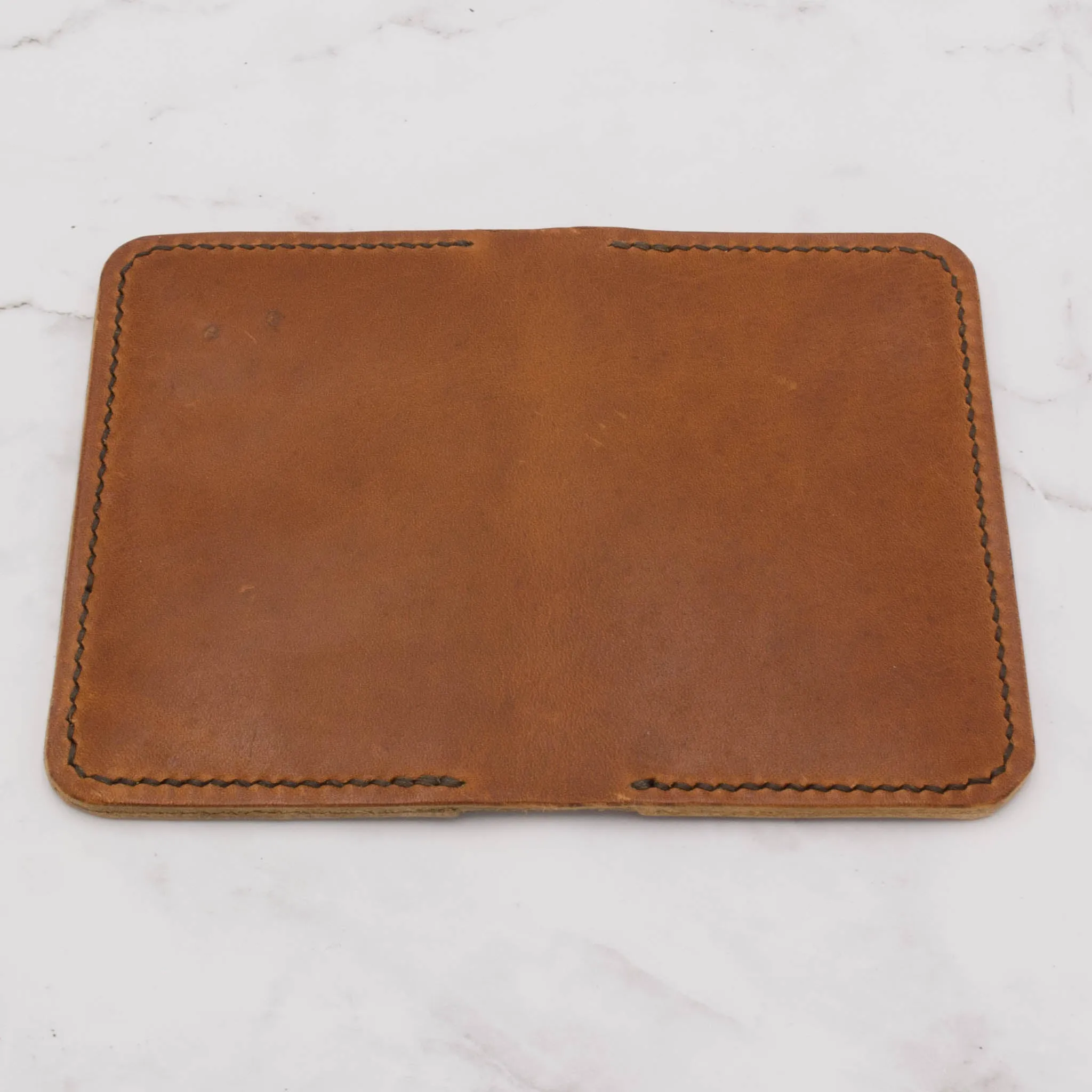 Handcrafted Slim Leather Bifold Wallet - English Tan