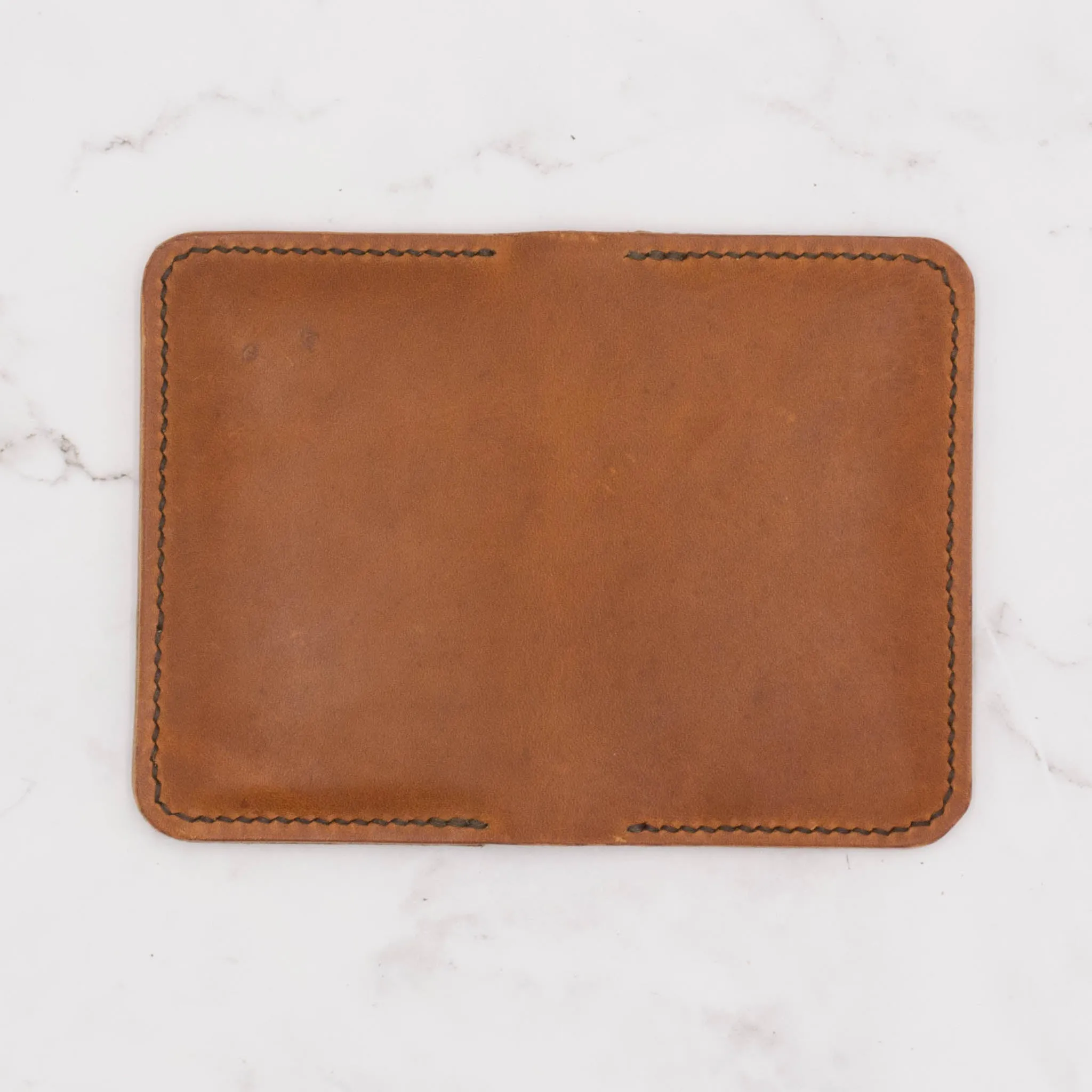 Handcrafted Slim Leather Bifold Wallet - English Tan