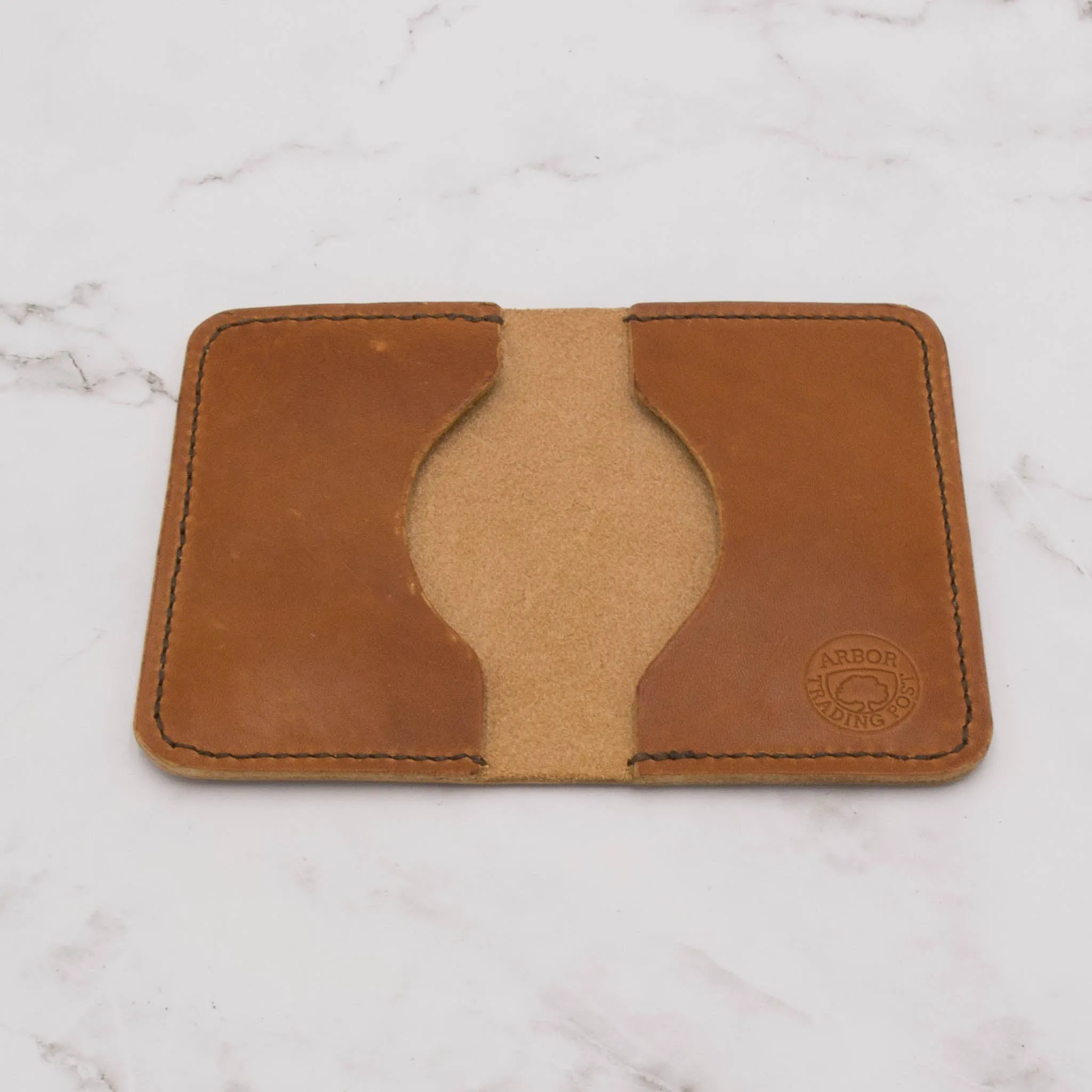 Handcrafted Slim Leather Bifold Wallet - English Tan