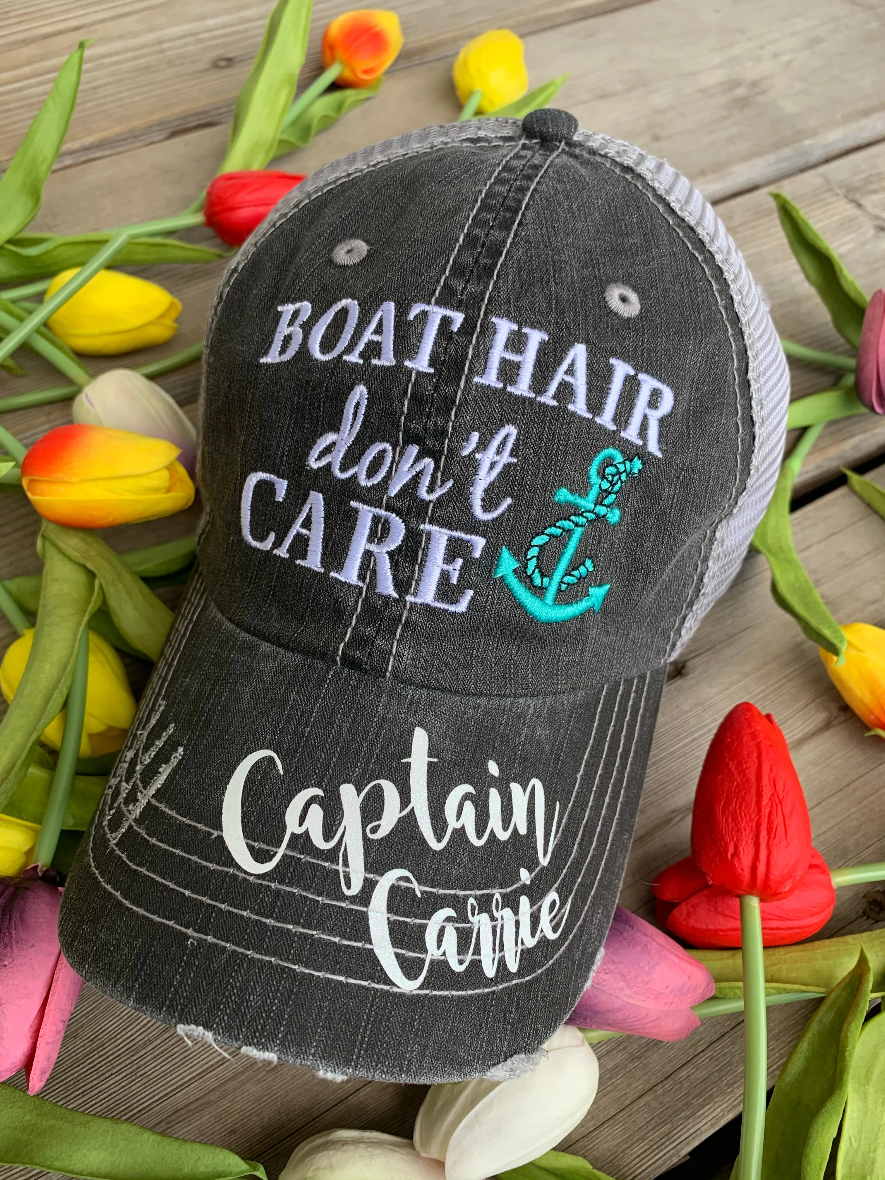 Hats { Lake hair don't care } { Happy Camper } { River hair don't care } { Beach hair don't care } { Tailgate hair don't care }