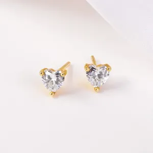 Heart Gold Stud Earrings