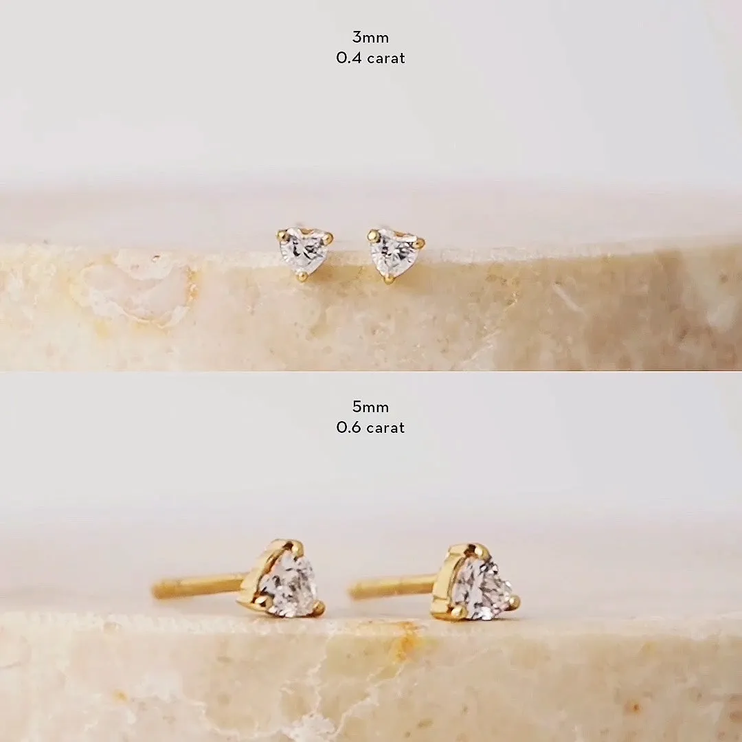 Heart Gold Stud Earrings