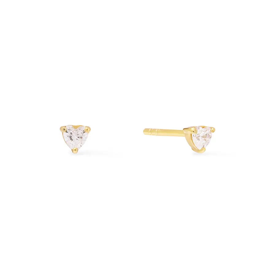 Heart Gold Stud Earrings