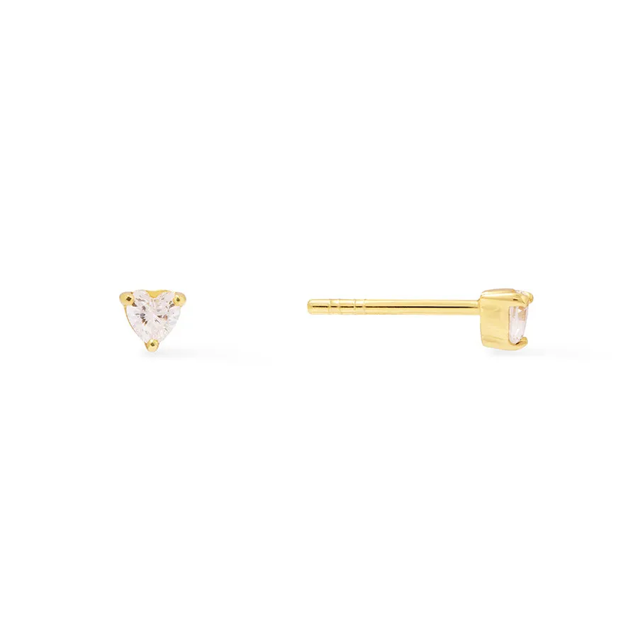 Heart Gold Stud Earrings