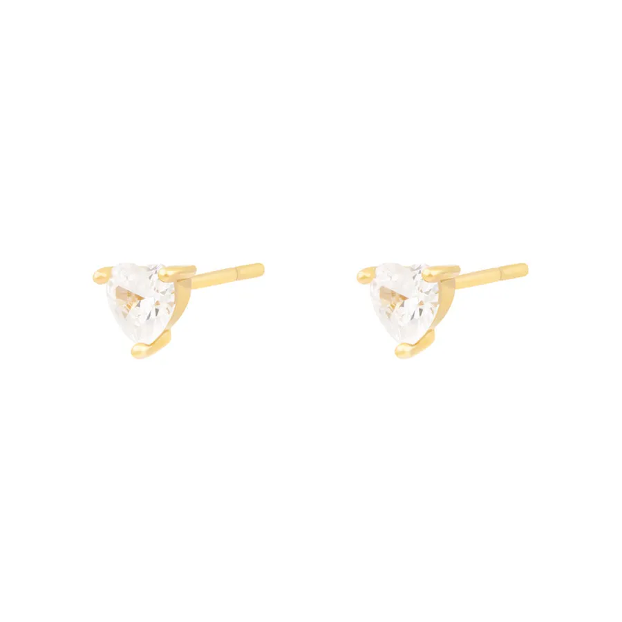 Heart Gold Stud Earrings