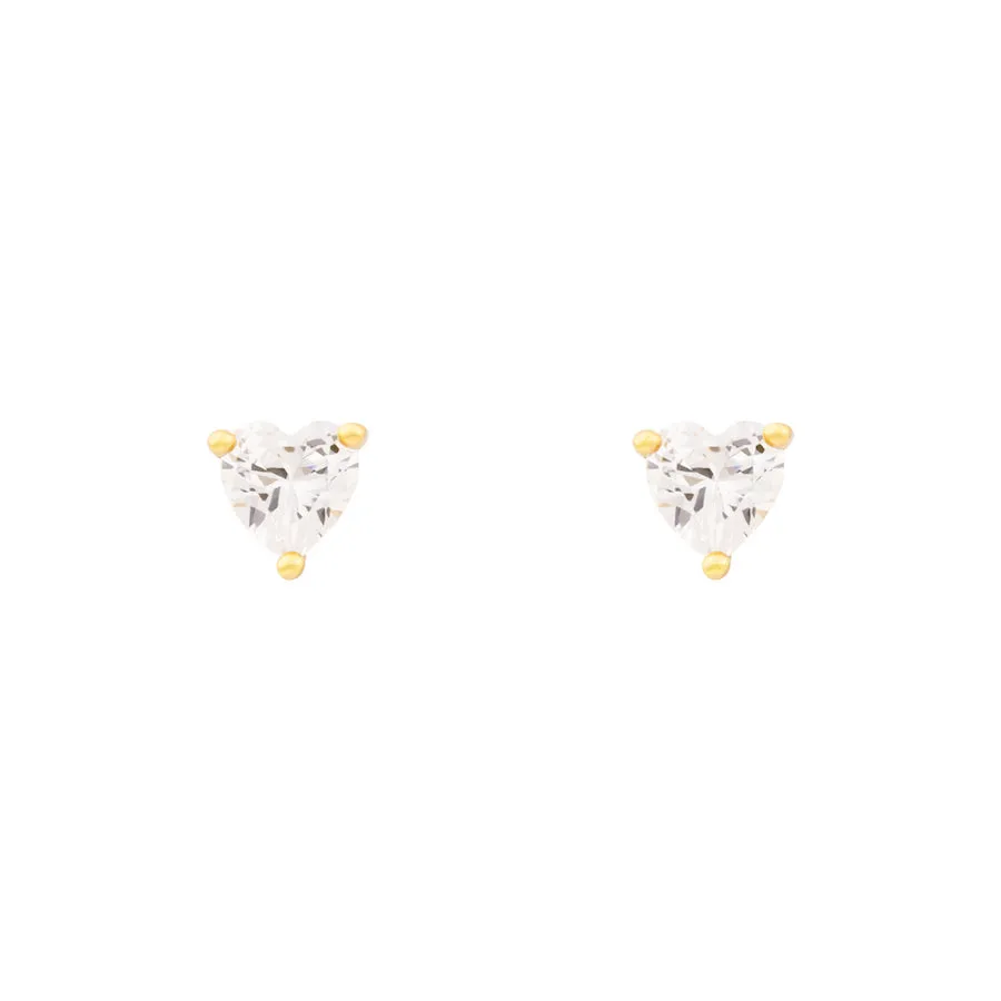 Heart Gold Stud Earrings