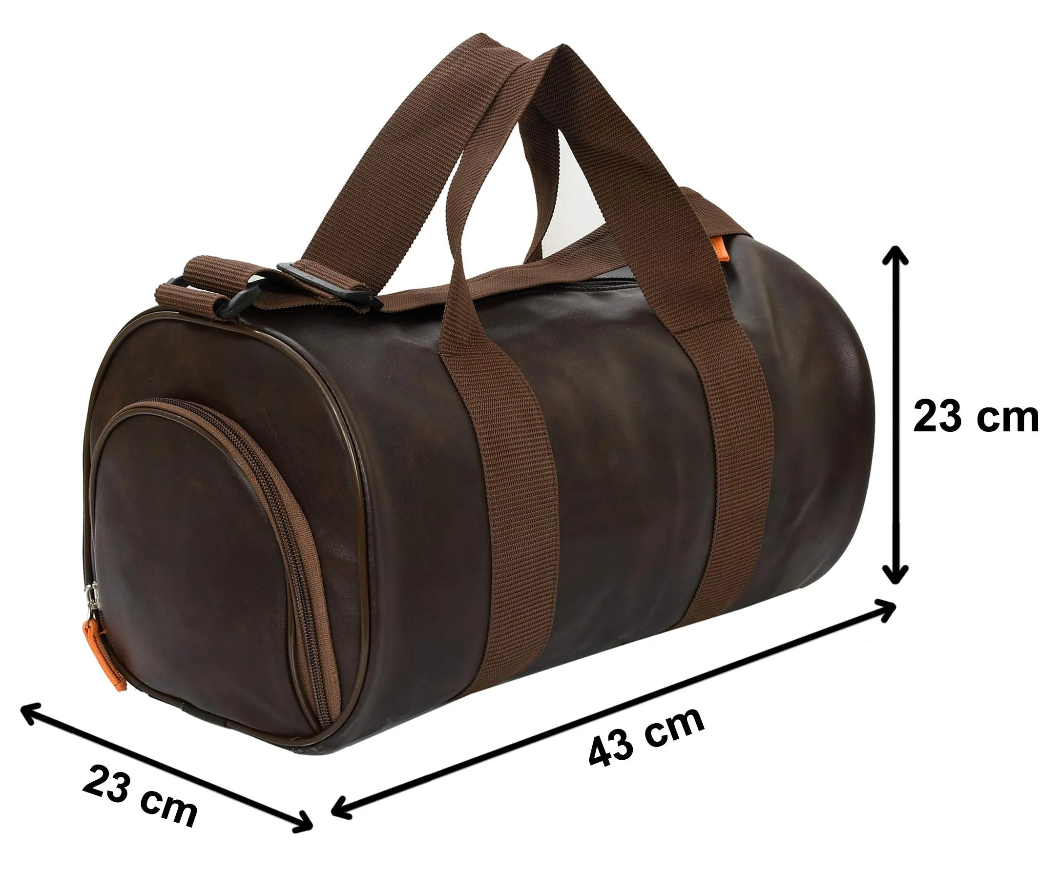 Heart Home Soft Duffle Gym Bag with Shoes Compartment (Brown)