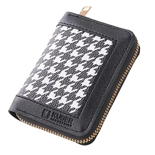 Homestic Card Holder Wallet for Men Women|Debit Credit Card Holder|Wallet for Id, Visiting Card, Buisness Card|Zipper Closure Wallet|White