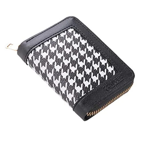 Homestic Card Holder Wallet for Men Women|Debit Credit Card Holder|Wallet for Id, Visiting Card, Buisness Card|Zipper Closure Wallet|White