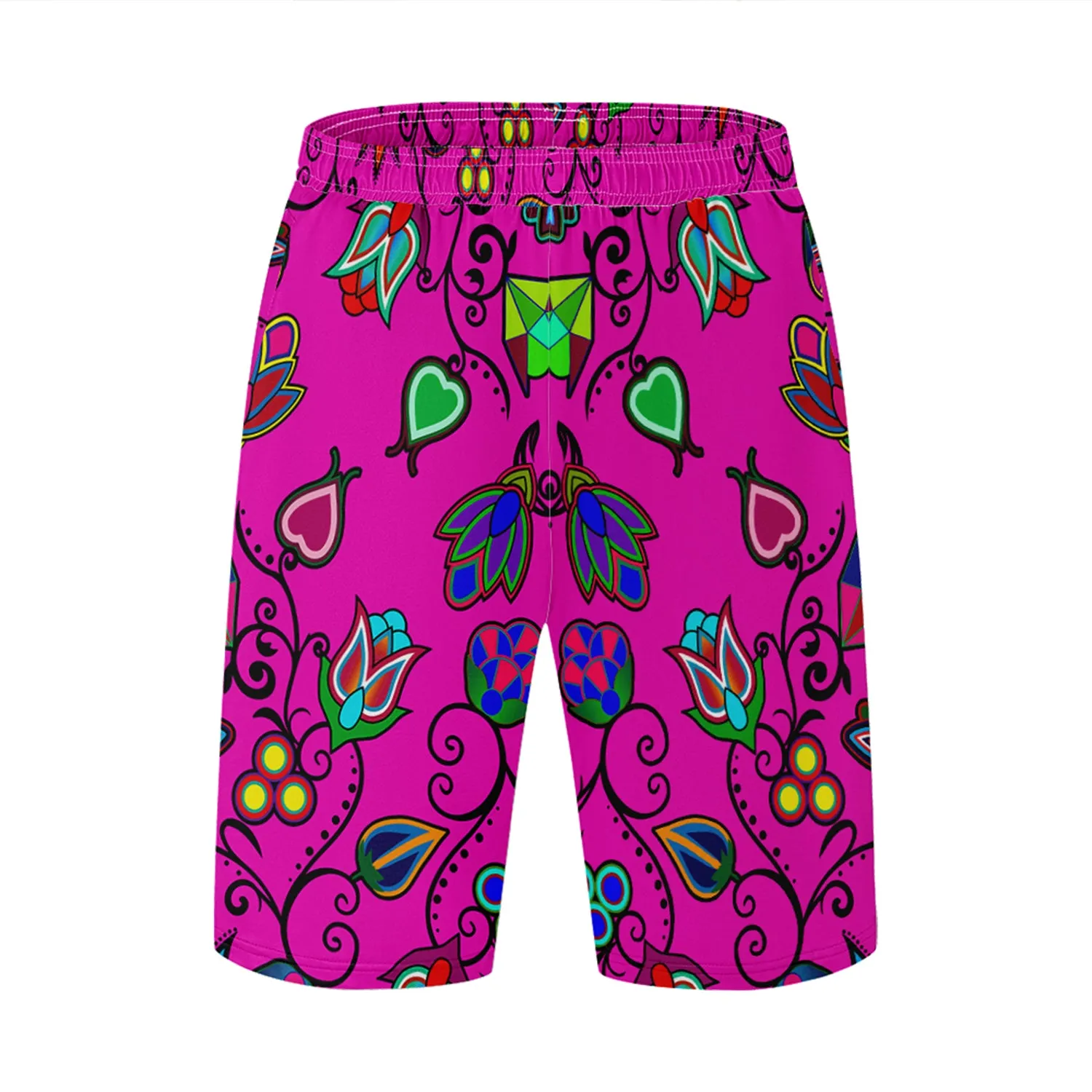 Indigenous Paisley Athletic Shorts with Pockets