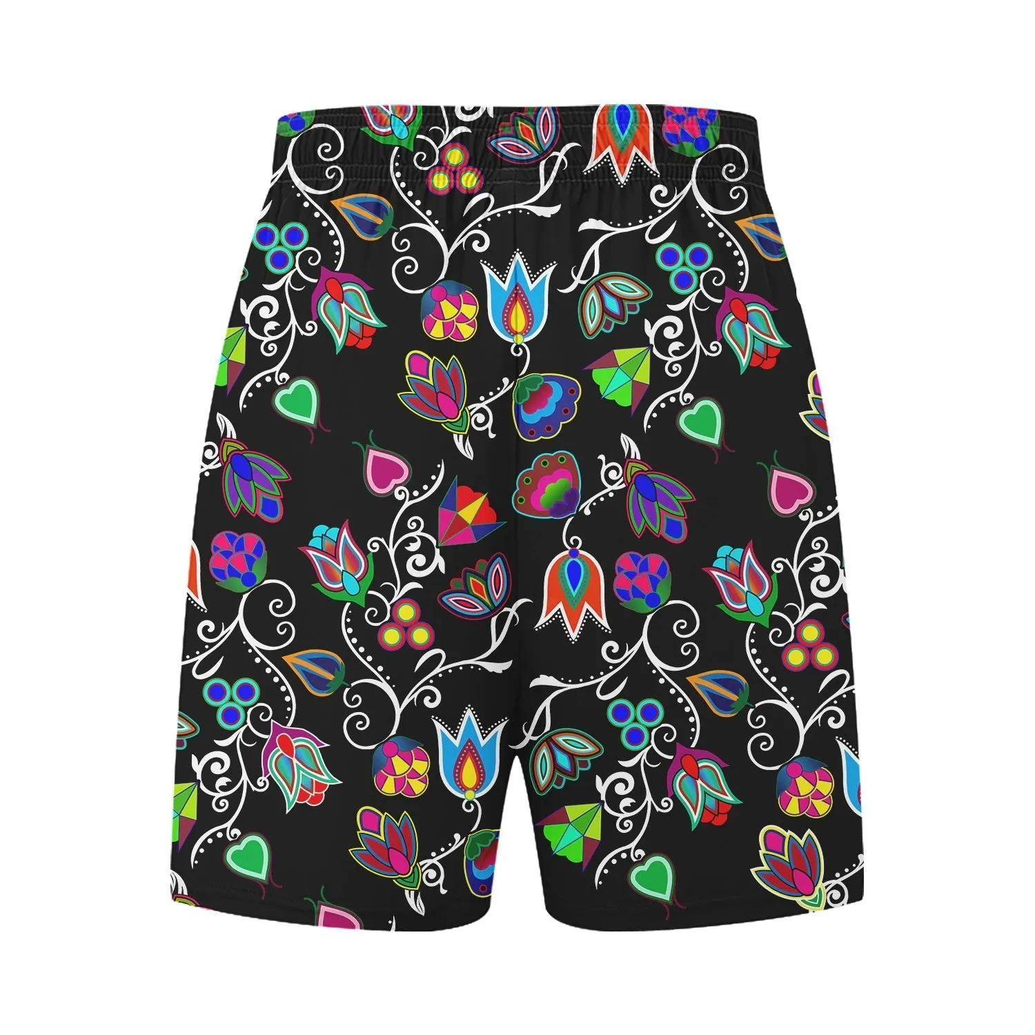 Indigenous Paisley Black Athletic Shorts with Pockets