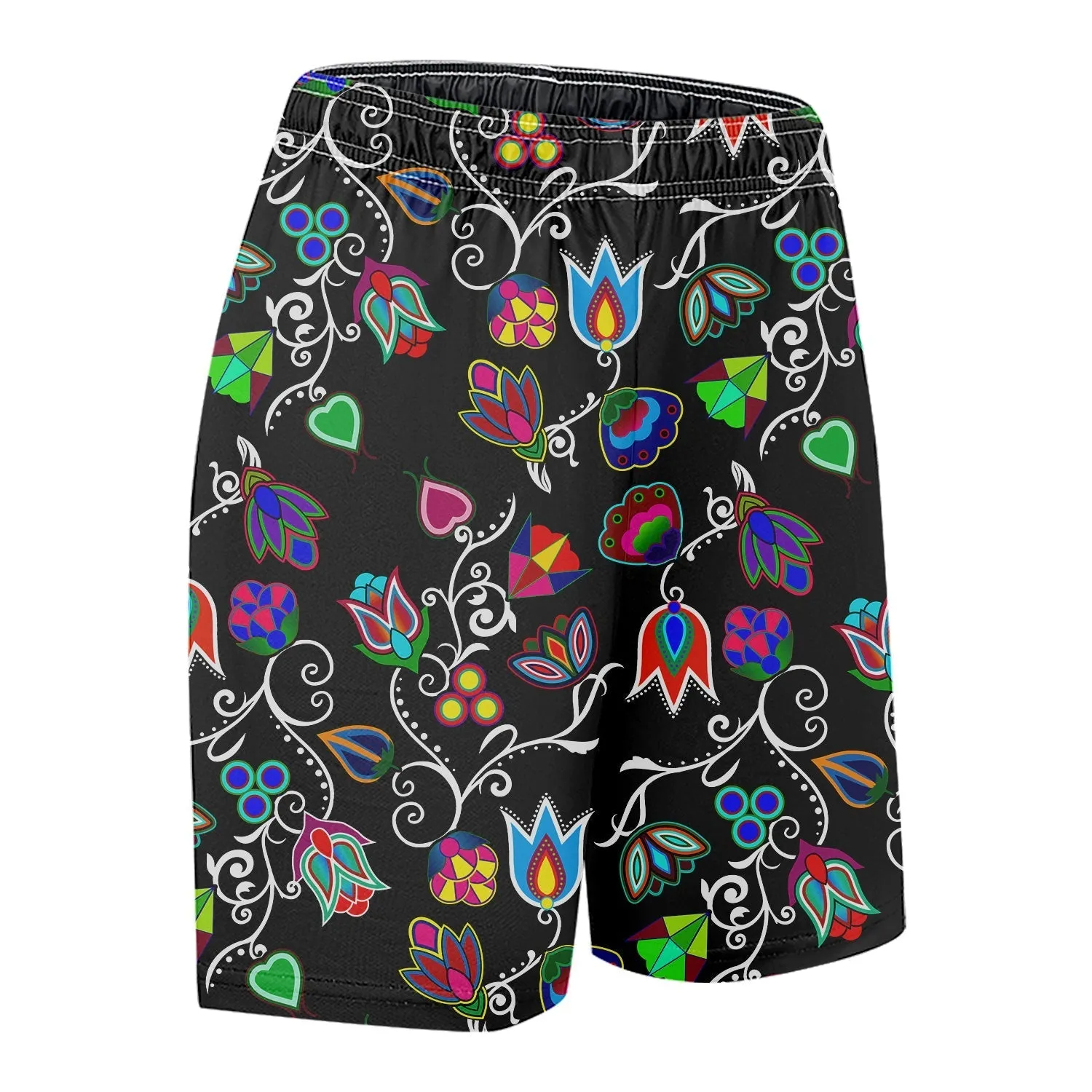 Indigenous Paisley Black Athletic Shorts with Pockets