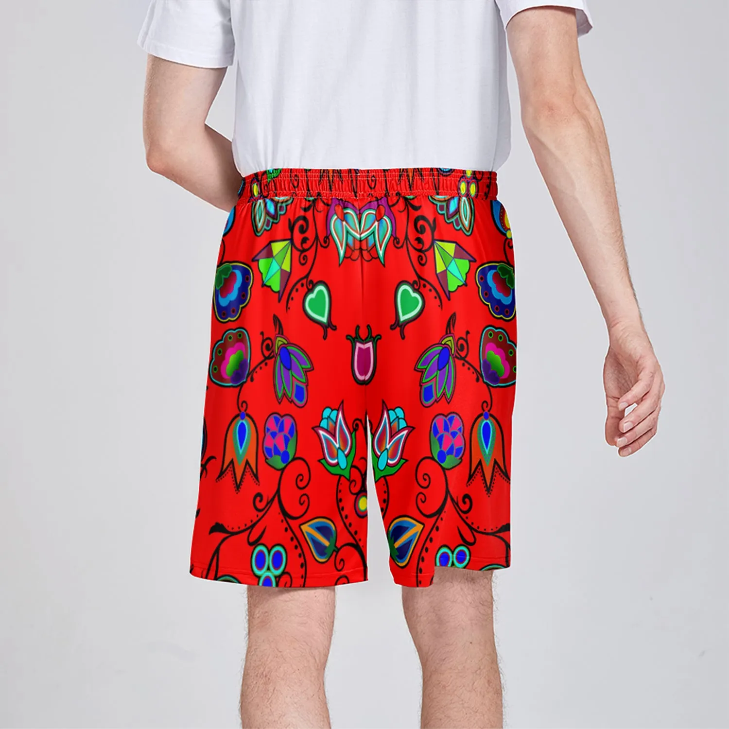 Indigenous Paisley Dahlia Athletic Shorts with Pockets