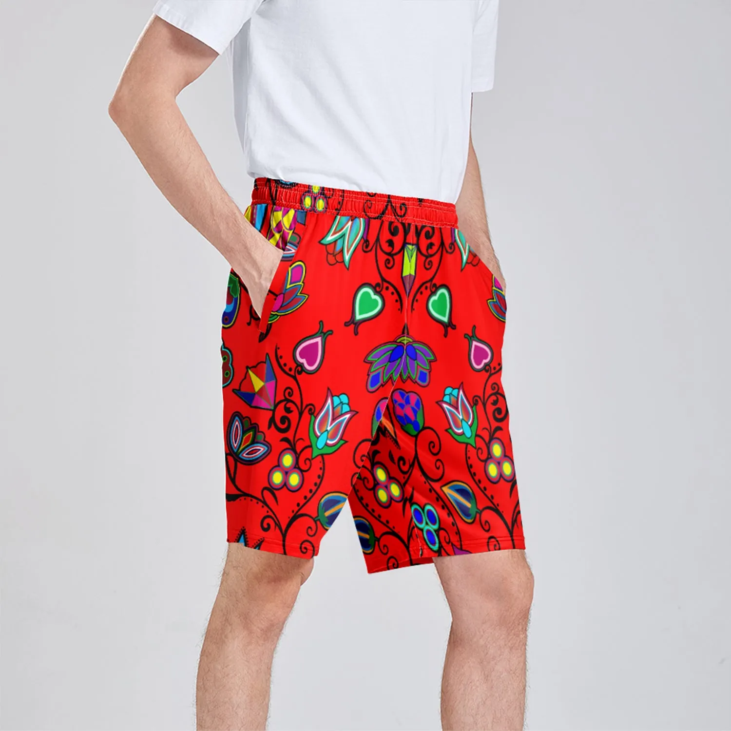 Indigenous Paisley Dahlia Athletic Shorts with Pockets