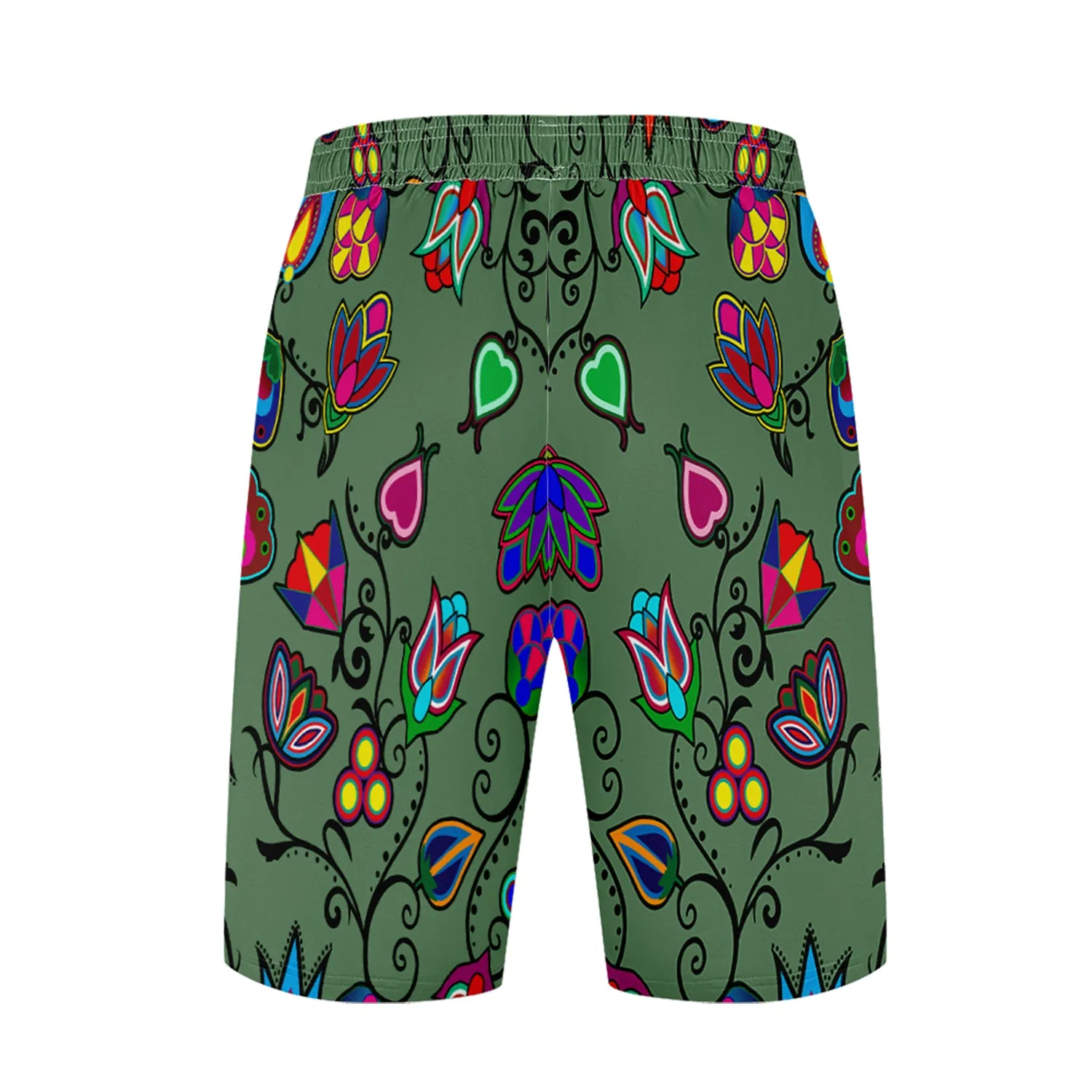 Indigenous Paisley Dark Sea Athletic Shorts with Pockets