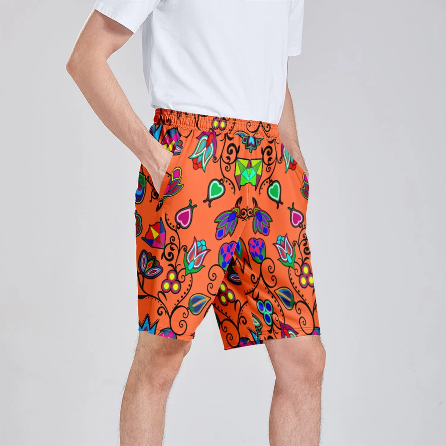 Indigenous Paisley Sierra Athletic Shorts with Pockets