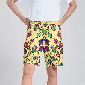 Indigenous Paisley Vanilla Athletic Shorts with Pockets