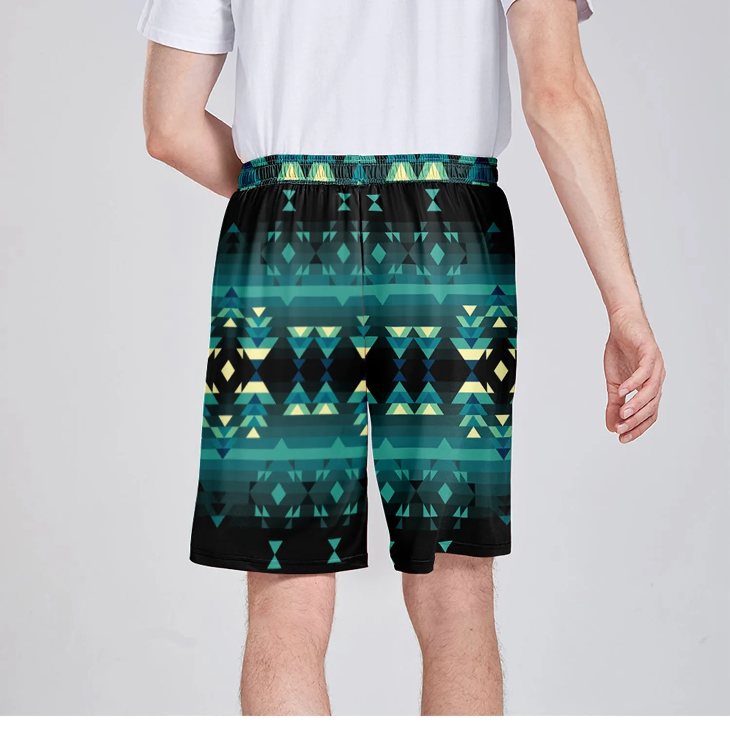 Inspire Green Athletic Shorts with Pockets