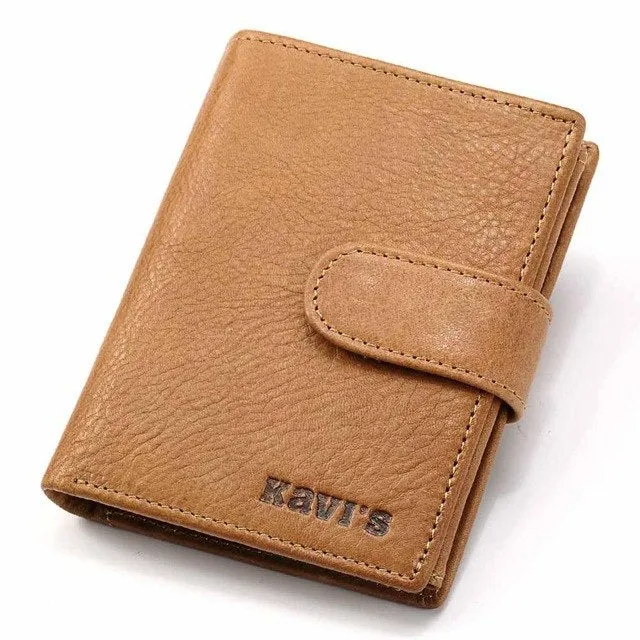 KAVIS 2017 New Slim Genuine Leather Mens Wallet Man Cowhide Cover Coin Purse Small Brand Male Credit&id Multifunctional Walets