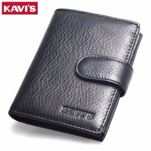 KAVIS 2017 New Slim Genuine Leather Mens Wallet Man Cowhide Cover Coin Purse Small Brand Male Credit&id Multifunctional Walets